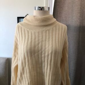 cream sweater and skirt set